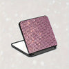Sparkling Rhinestone Folding Compact Makeup Mirror - Dual-Sided Square Pocket Mirror for Purse & Handbag, Battery-Free