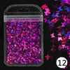 Holographic Butterfly & Heart Nail Glitter Flakes 3D Laser Sequins for Manicure & Nail Art