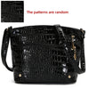 Crocodile Pattern PU Women's Shoulder & Crossbody Bag - Multi-Layer Large Capacity Bucket Bag
