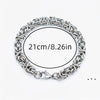 8mm Flat Byzantine Stainless Steel Bracelet for Women & Teens — Durable Uncoated Link Chain
