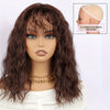 18-Inch (45 cm) Long Black Curly Wig with Bangs - Heat-Resistant Synthetic Hair, Rose Net Cap, Natural Look for Women