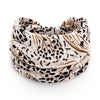 Leopard Print Knit Elastane Yoga Headband - Wide Knotted Sports Sweatband for Women (1pc)