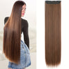 Long Straight Clip-In Hair Extension for Women – One-Piece Synthetic Ponytail Hairpiece, Seamless Natural-Looking Claw Clip