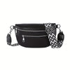 Women's Retro Belt Bag - Nylon Fanny Pack with Multi Pockets, Polyester Lining, Zipper Closure for Travel & Outdoor