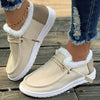 Women's Plush-Lined Flat Loafers - Casual Lace-Up Lightweight Low-Top Sneakers