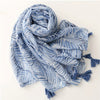 Trendy Tassel Shawl Scarf 180 x 90 cm (70.9 x 35.4 in) – Lightweight Printed Rectangular Women's Scarf, Beach Wrap & Headscarf