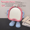 Cute Cartoon Desktop Makeup Mirror — Adjustable Angle HD Glass Portable Dressing Table Mirror for Bedroom & Dorm