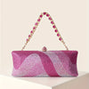 Sparkling Rhinestone Petite Evening Clutch with Detachable Wrist Strap & Long Chain