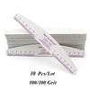 10-Pack Half-Moon Nail Files & Buffers – 80/100/150/180/240 Grit – Birch Wood Sandpaper for Manicure & Pedicure