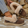 Women's Slip-On Snow Boots - Plush Lined, Non-Slip PVC Sole, Lightweight Winter Boots for Travel & Everyday