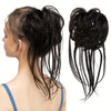 Curly Ponytail Hair Extension with Straight Tail - Messy Bun Hairpiece, Heat-Resistant High-Temperature Fiber Updo for Women