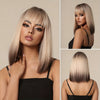 Medium-Long Straight Synthetic Wig with Bangs for Women, Heat Resistant and Beginner-Friendly