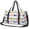 Cute Dog Print Duffel Bag for Women - Polyester Gym & Travel Tote, Machine Washable, Adjustable Shoulder Strap