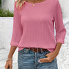 Women's Elegant Long Sleeve Crew Neck T-Shirt - Solid Color Lightweight Top for Spring & Fall