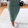 Plus Size A-Line Skirt for Women — Short Office to Semi-Formal, Spring/Summer Solid Colors (White Black Navy Brown), Machine Washable