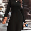 Women's Autumn/Winter Knit A-Line Dress Slim Round Neck Casual Elegant for Date & Daily Wear
