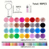 90-Piece Colorful Tassel Keychain Set - Quadruple Chain Wallet Charms & DIY Keyring Accessories (Zinc Alloy)