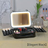 LED Lighted Rechargeable Travel Makeup Train Case with Mirror — Cosmetic Organizer for Women, USB Charging, 2000mAh