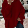 Plus Size Turtleneck Knitted Sweater - Cozy Long Sleeve Pullover for Curvy Women, Fall Winter