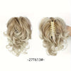 Wavy Short Clip-In Ponytail for Women - Voluminous Clip-In Bun with Adjustable Wires, Heat-Resistant Fiber
