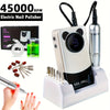 45,000 RPM Rechargeable USB Electric Nail Drill – Portable Manicure & Pedicure Machine with Base, 6 Sanding Bands & Grinding Bits for Gel Nail Art