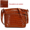 Crocodile Pattern PU Women's Shoulder & Crossbody Bag - Multi-Layer Large Capacity Bucket Bag