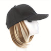Baseball Cap Wig for Women – Adjustable Snap Back, Heat-Resistant Synthetic, Lightweight Breathable Hairpiece (Brown, Red, Blonde, Auburn, Charcoal Grey)