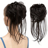Curly Ponytail Hair Extension with Straight Tail - Messy Bun Hairpiece, Heat-Resistant High-Temperature Fiber Updo for Women