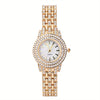 Elegant Women's Rhinestone-Embellished Alloy Watch with Star Charm Bracelet – Round Mechanical Fashion Watch