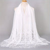 Lace Bridal Shawl – Embroidered Wedding Scarf with Tassels, Windproof Head Wrap & Church Veil