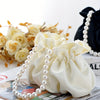 Mini Drawstring Bucket Bag with Pearl Decor – Women's Elegant Banquet Wristlet Handbag