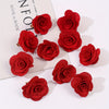 10-Pack Red Fabric Rose Hair Clips – Romantic Bridal, Wedding & Valentine's Day Floral Headwear