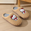 Hello Kitty Plush Indoor Slippers — Unisex Slip-Resistant EVA Sole with Arch Support, Cozy House Shoes Gift