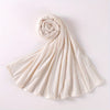 Long Jersey Hijab - Lightweight Breathable Solid Scarf, Windproof Elegant Shawl for Women
