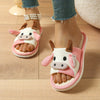 Cow Print Slip-On Slippers for Women, Comfortable All-Season Indoor Shoes with EVA Sole and Fabric Upper
