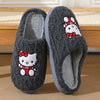 Hello Kitty Plush Indoor Slippers — Unisex Slip-Resistant EVA Sole with Arch Support, Cozy House Shoes Gift