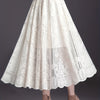 Women’s Hollow-Out Scallop Hem Lace A-Line Skirt with Elastic Waist
