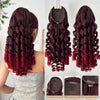 20" (50 cm) Deep Wave Drawstring Ponytail Extension – Clip-In Synthetic Hair in Burgundy, Red, Black, Brown, Blonde