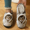 Cat Print Slip-On Slippers, Soft Fabric Upper with Non-Slip TPR Sole, Hand Washable, All-Season Casual