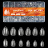 600-Pack Soft Gel Half-Matte Clear Pre-Shaped Acrylic Nail Tips, Square Short False Nail Extensions for Manicure & Nail Art