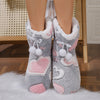 Soft Heart Bow Slippers – Winter Cozy Plush Slip-On Indoor House Shoes for Women & Men