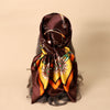 Classic Chain Print Satin Square Scarf 35.4in (90cm) Imitation Silk Sunscreen Shawl Hijab Beach Wrap for Spring Summer