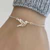 Hollow Hummingbird Charm Bracelet - 201 Stainless Steel, Adjustable Lightweight Elegant Jewelry for Women & Men