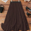 Plus Size Lace Flared Skirt with Zipper – Non-Stretch Solid Color Wedding Guest & Occasion Skirt