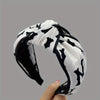 Black and White Striped Cross-Knot Headband – Contrast Letter Hairband