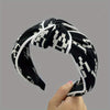 Black and White Striped Cross-Knot Headband – Contrast Letter Hairband