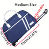 Large Royal Blue Oxford Cloth Rolling Duffel Bag, Wheeled Travel Luggage with Retractable Handle, Hand Washable