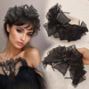 Elegant Mesh Bow & Rose Headband for Women - Black Netting Hairband for Parties, Birthdays & Daily Wear
