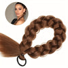24-Inch (61 cm) Blonde Braided Ponytail Extension with Elastic Band - Heat-Resistant Synthetic Hair