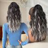 16-Inch (40 cm) Water Wave Claw Ponytail Extension – Heat Resistant Ombre Synthetic Hairpiece for Women